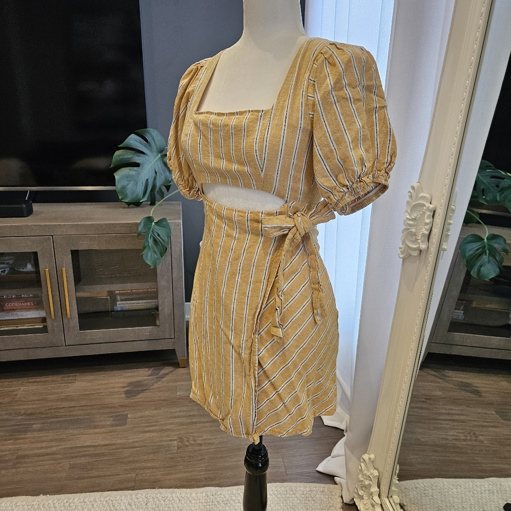 ZARA linen cut-out dress